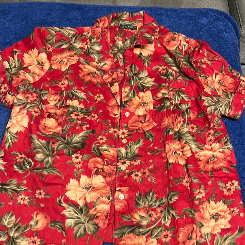 Lauren Ralph Lauren Red Floral Shirt